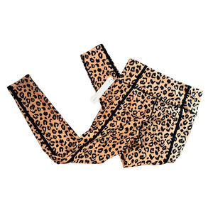 NWT AQUA ATHLETIC BROWN AND BLACK LEOPARD PRINT ACTIVE LEGGINGS